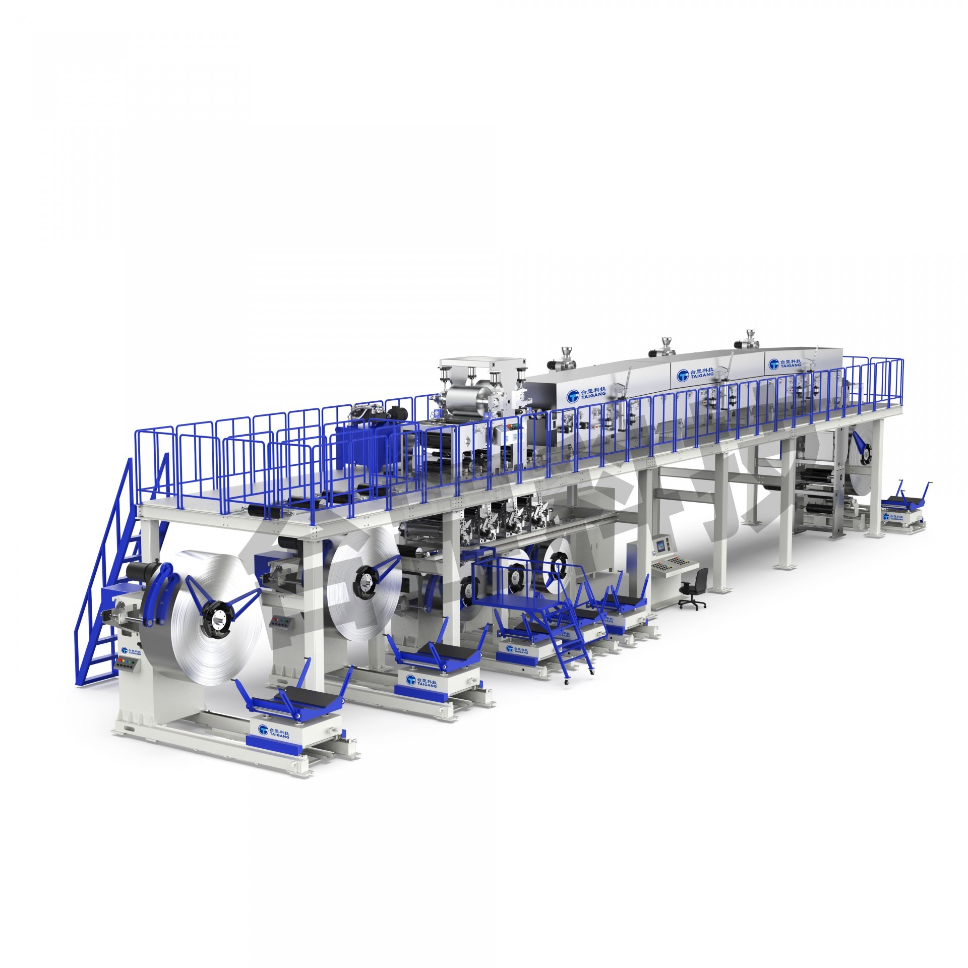 非晶鐵芯矽鋼帶材（cái）塗布機（jī）光柱膜鍍鋁膜金屬箔材濕法塗布複合機